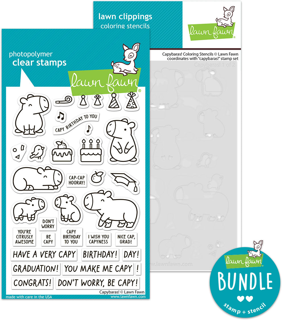 capybaras! bundle (stamp+coloring stencil bundle)