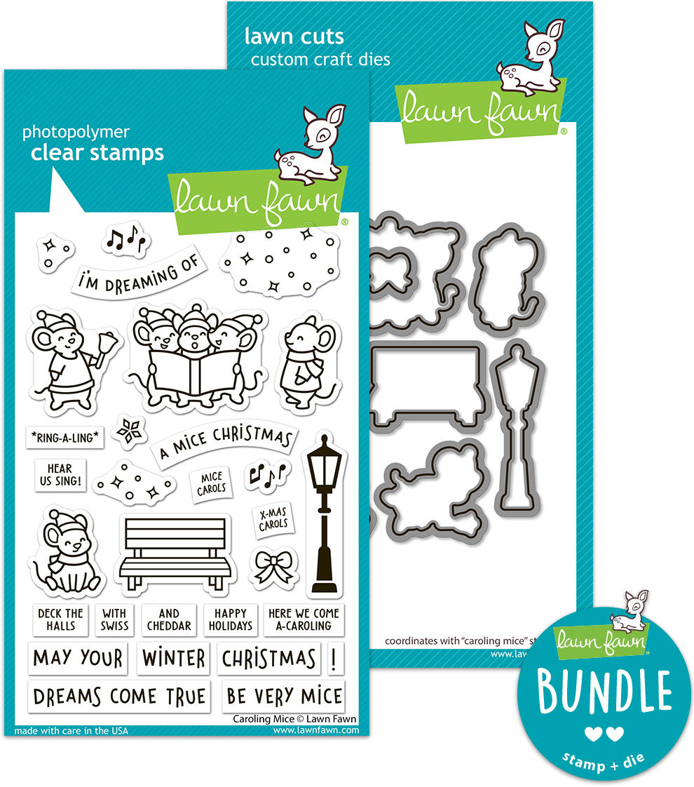 caroling mice (stamp+die bundle)