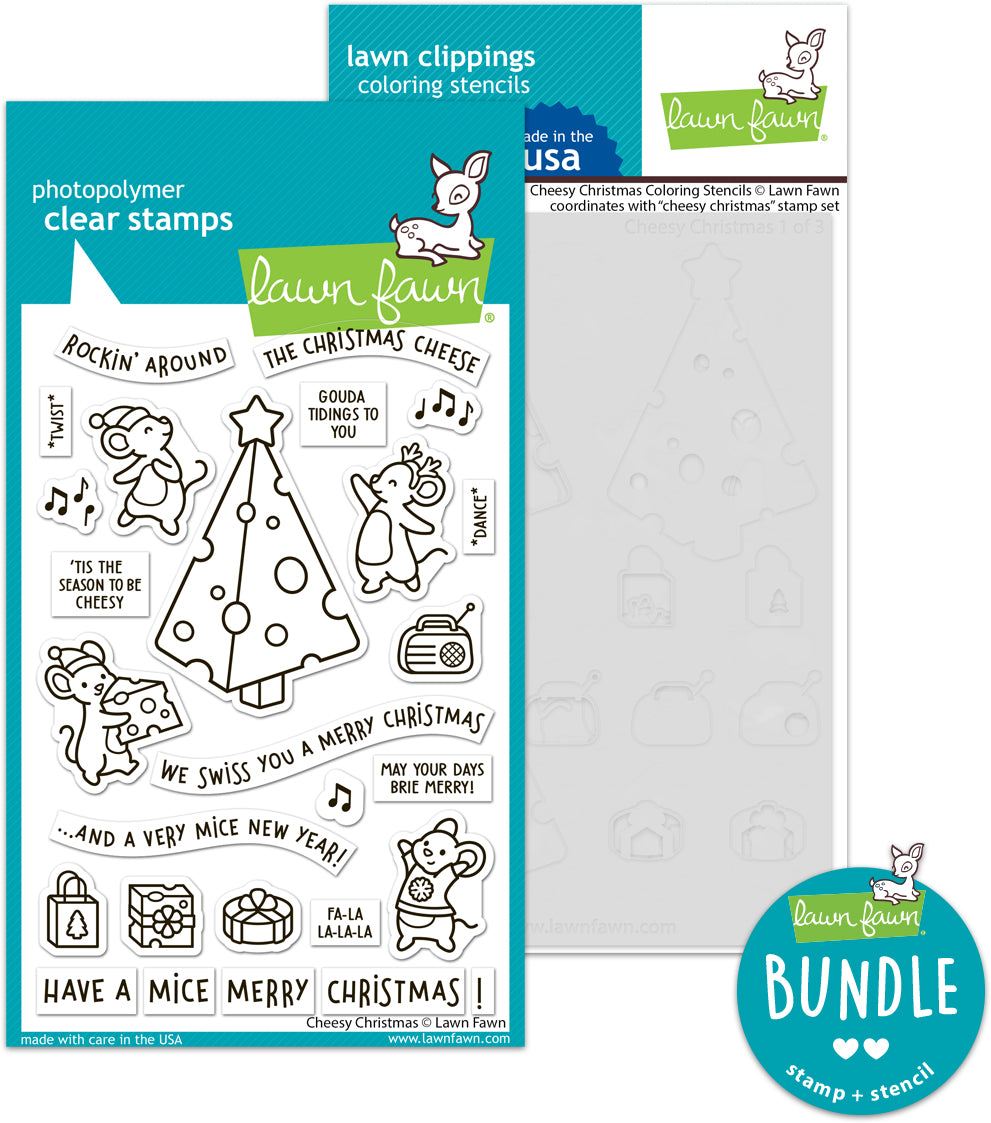 cheesy christmas (stamp+coloring stencil bundle )