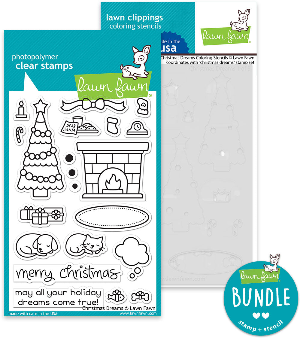 christmas dreams (stamp+coloring stencil bundle)