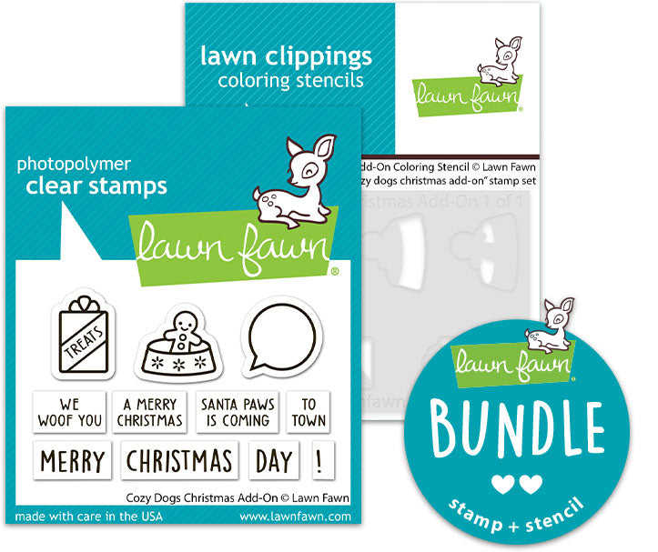 cozy dogs christmas add-on (stamp+coloring stencil bundle)
