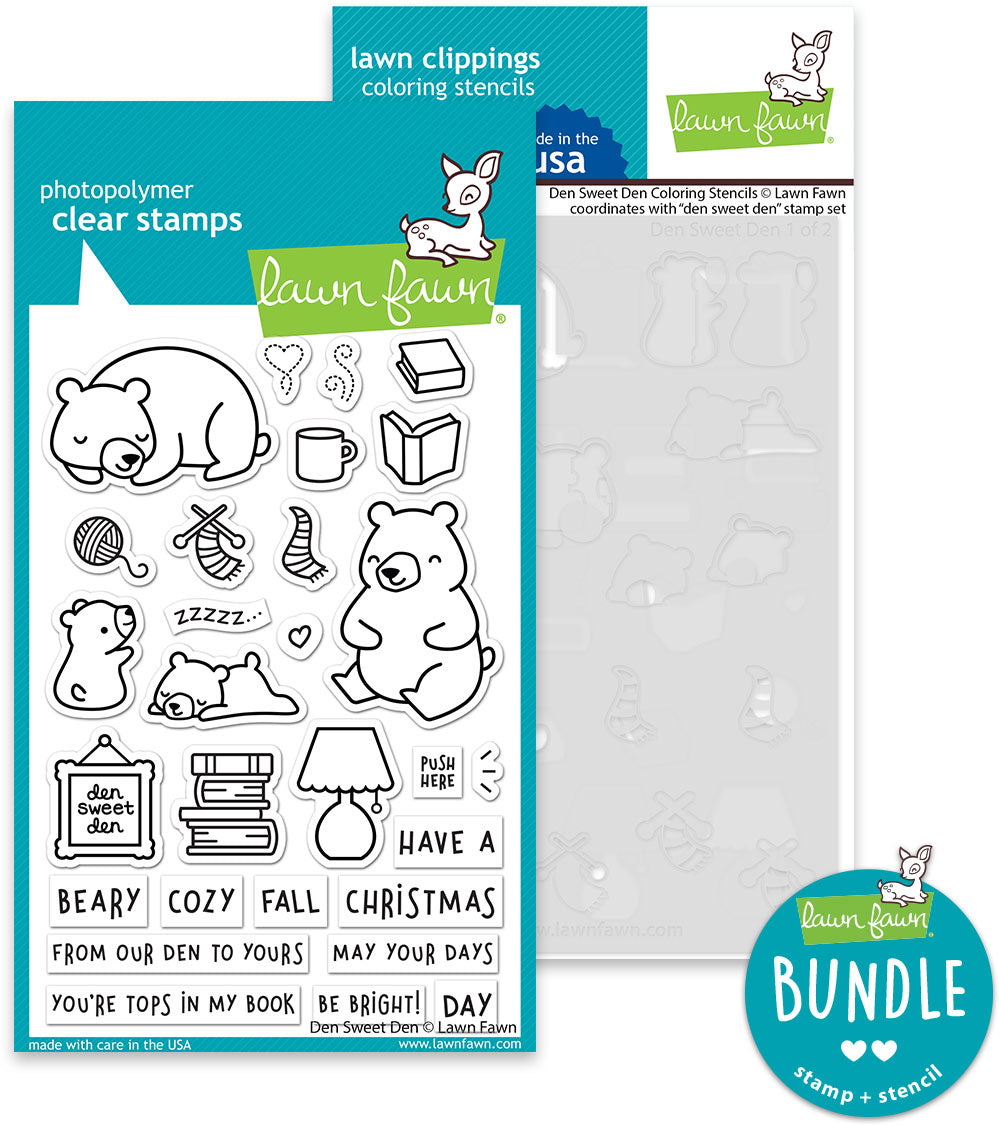 den sweet den (stamp+coloring stencil bundle)