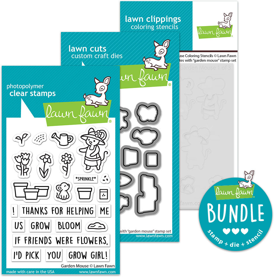 garden mouse (stamp+die+coloring stencil bundle)