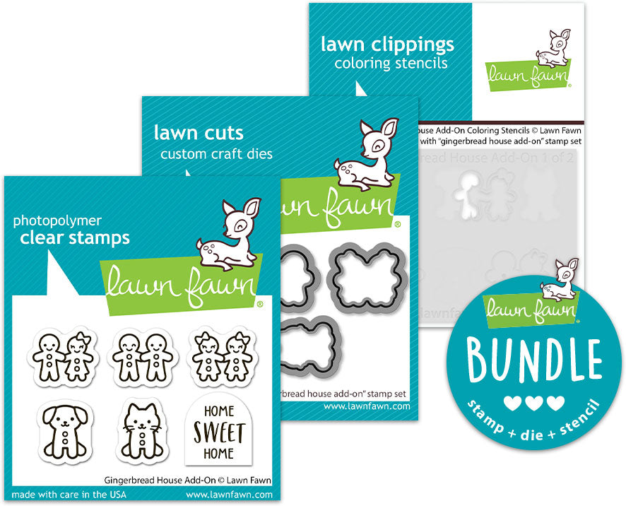 gingerbread house add-on (stamp+die+coloring stencil bundle)