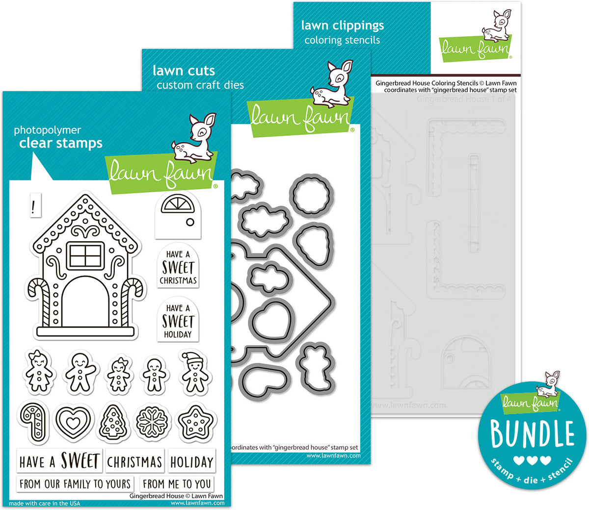 gingerbread house (stamp+die+coloring stencil bundle)