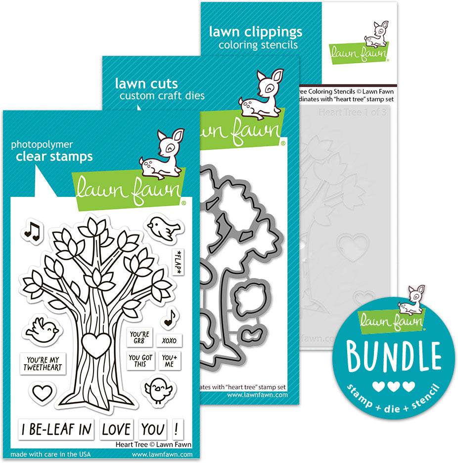 heart tree (stamp+die+coloring stencil bundle)