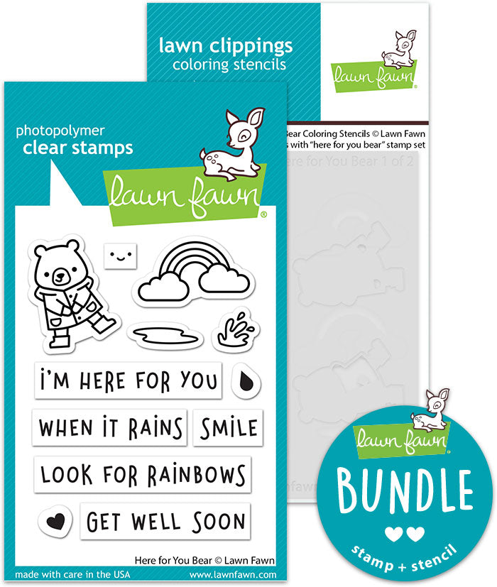 here for you bear (stamp+coloring stencil bundle)