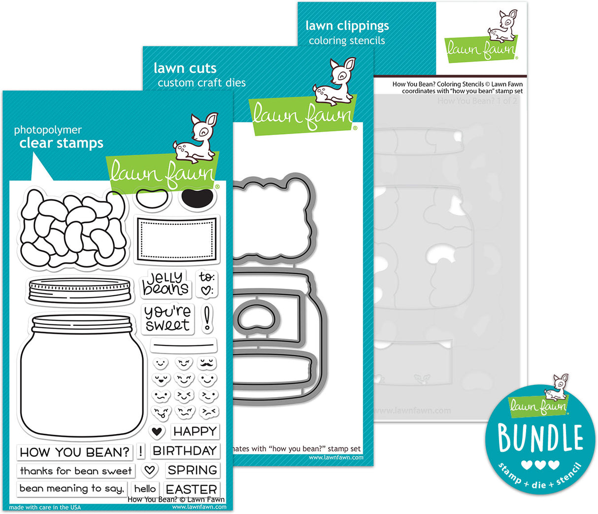 how you bean? (stamp+die+coloring stencil bundle)