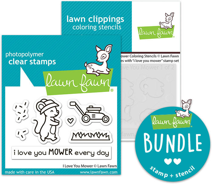 i love you mower (stamp+coloring stencil bundle)