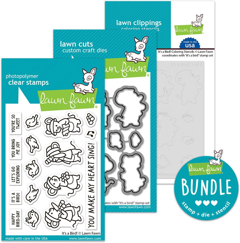 it's a bird! (stamp+die+coloring stencil bundle)