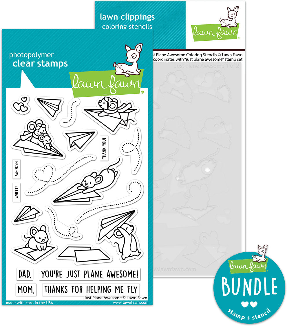 just plane awesome (stamp+coloring stencil bundle)