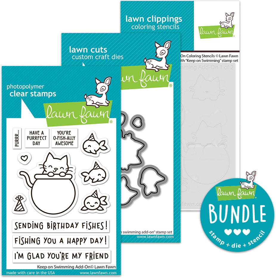 keep on swimming add-on (stamp+die+coloring stencil bundle)