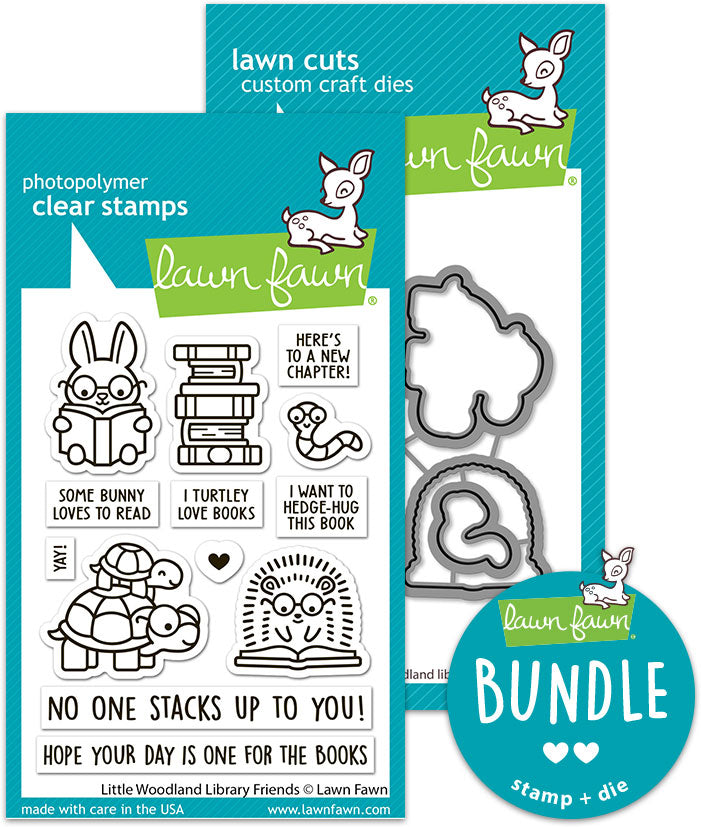little woodland library friends (stamp+die bundle)