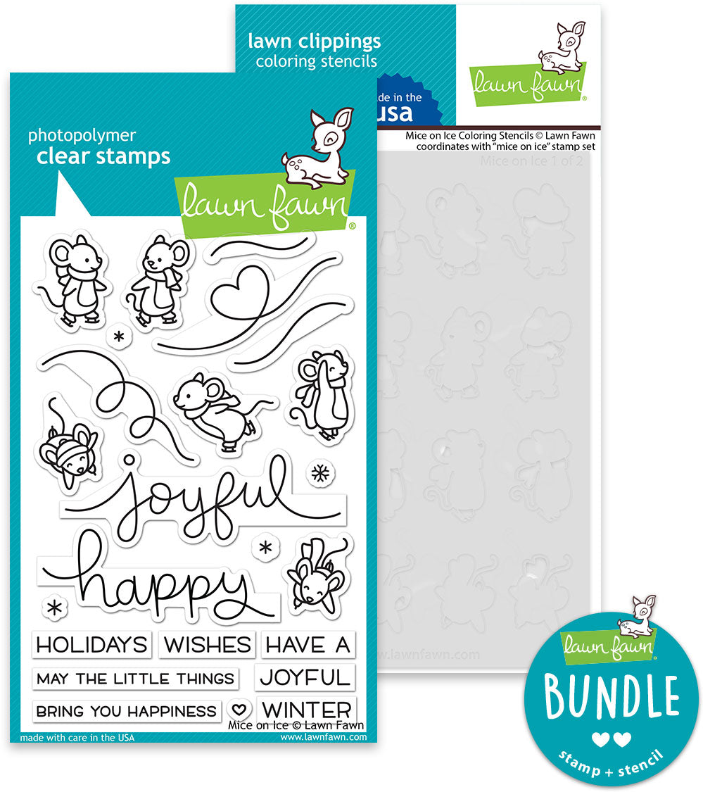 mice on ice (stamp+coloring stencil bundle)