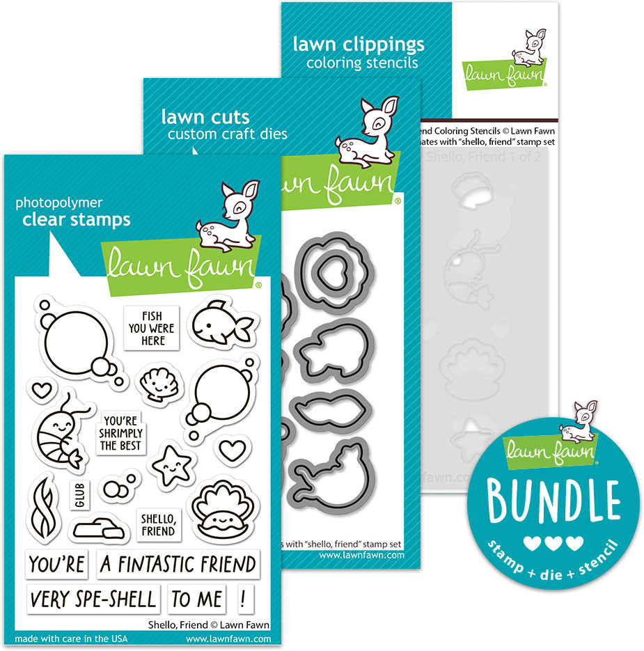 shello, friend add-on (stamp+die+coloring stencil bundle)