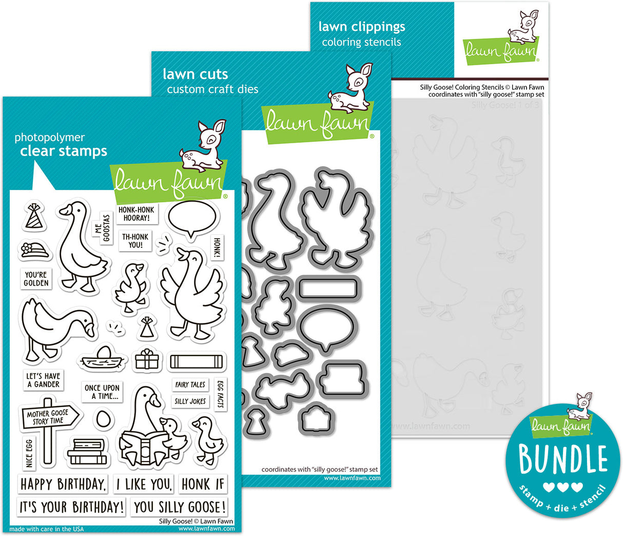silly goose! (stamp+die+coloring stencil bundle)