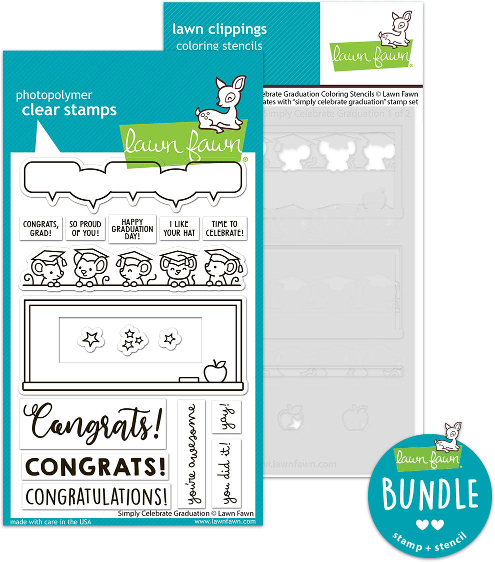 simply celebrate graduation (stamp+coloring stencil bundle)