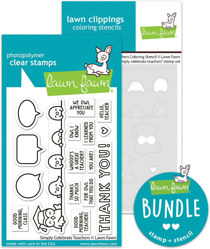 simply celebrate teachers (stamp+coloring stencil bundle)