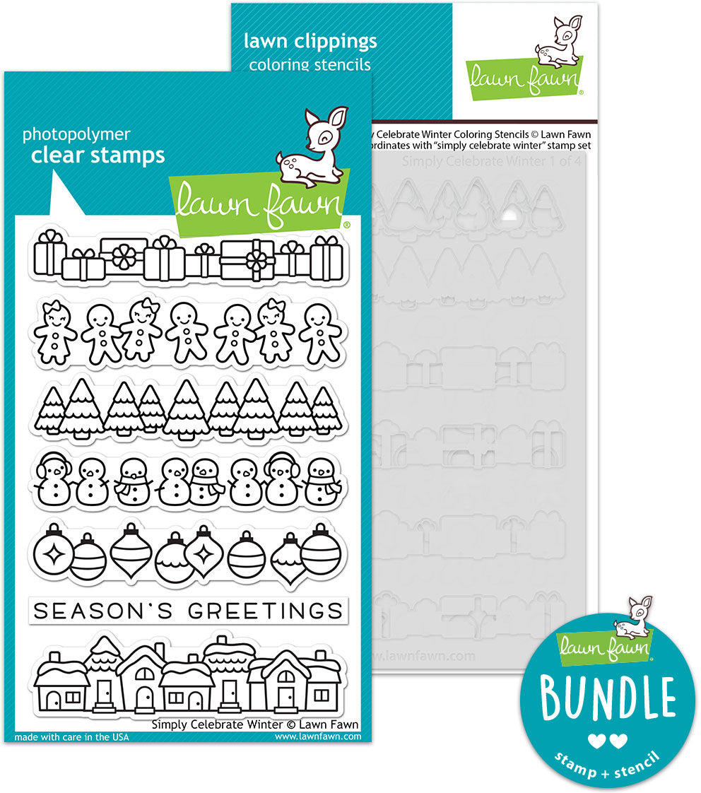 simply celebrate winter (stamp+coloring stencil bundle)