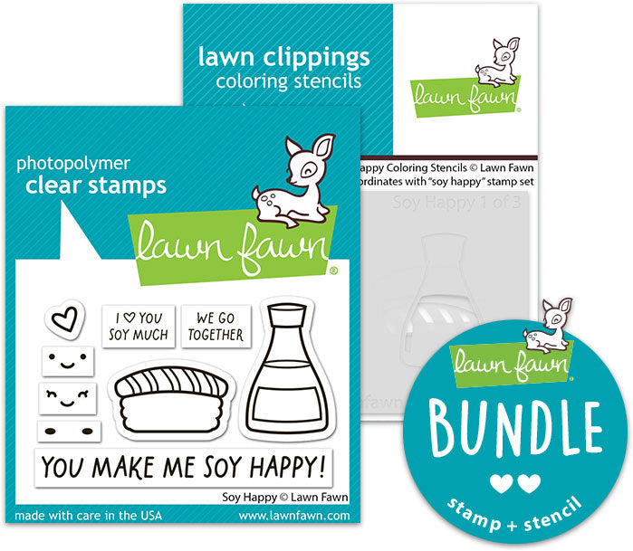 soy happy (stamp+coloring stencil bundle)