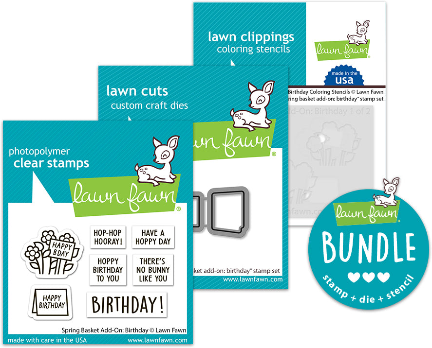 spring basket add-on: birthday bundle (stamp+die+coloring stencil bundle)
