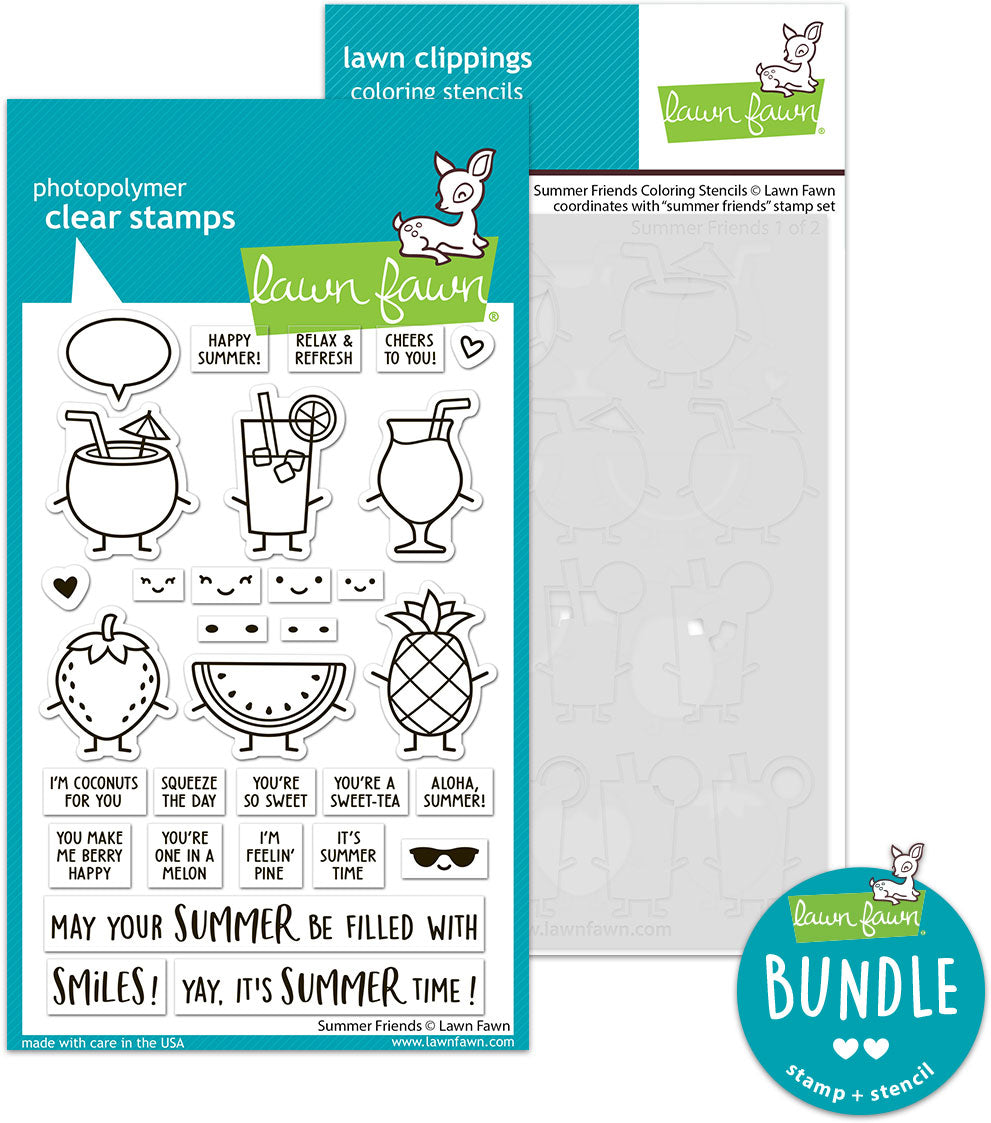 summer friends bundle(stamp+coloring stencil bundle)