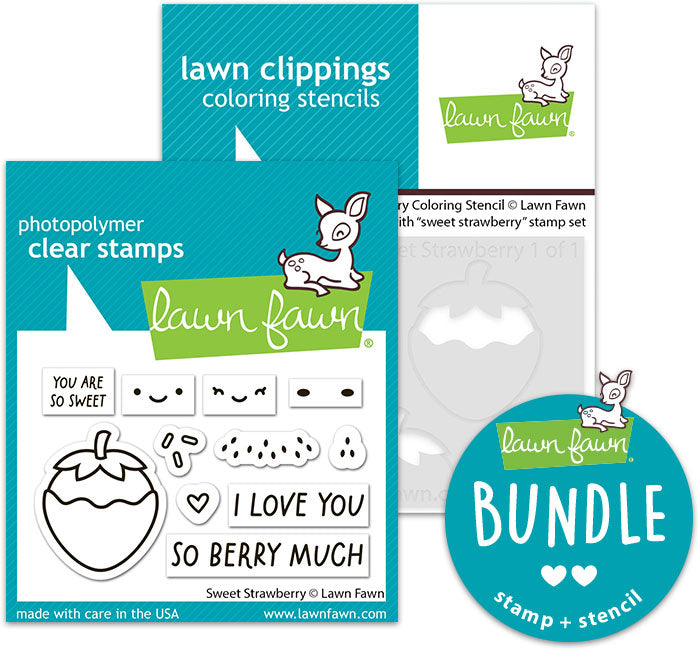 sweet strawberry (stamp+coloring stencil bundle)