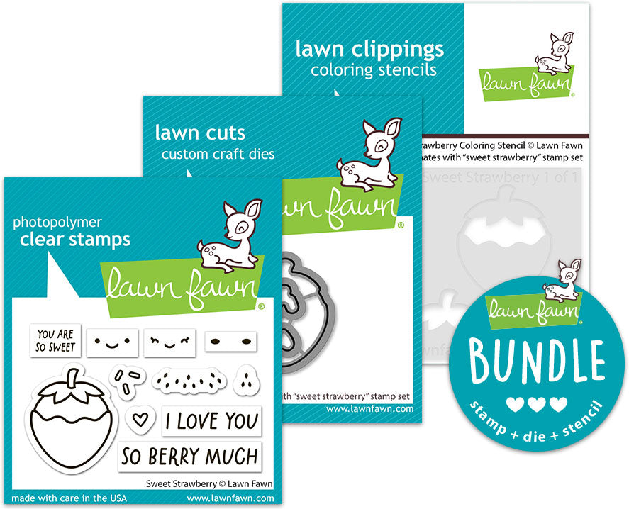 sweet strawberry (stamp+die+coloring stencil bundle)