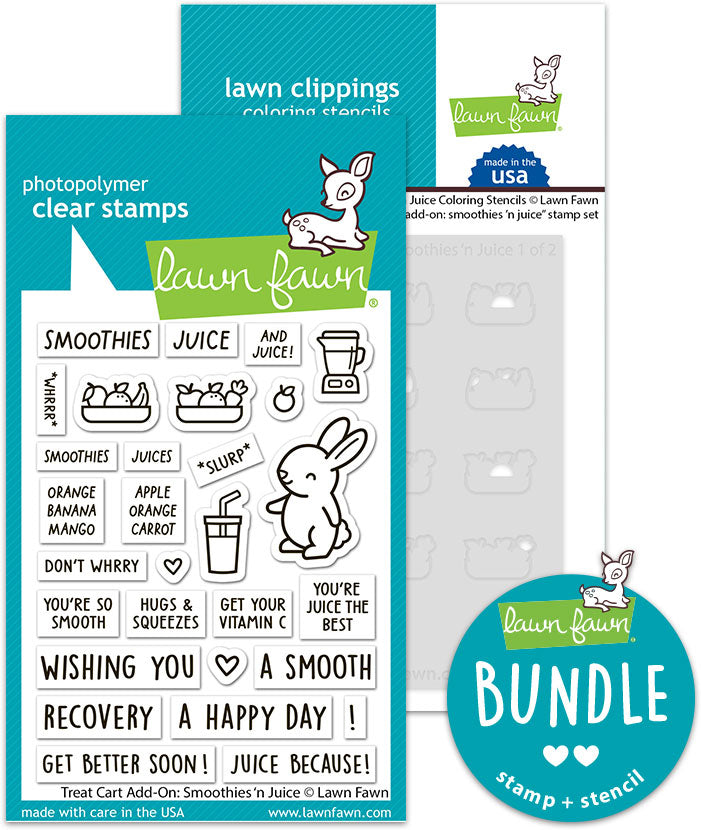treat cart add-on: smoothies 'n juice (stamp+coloring stencil bundle)