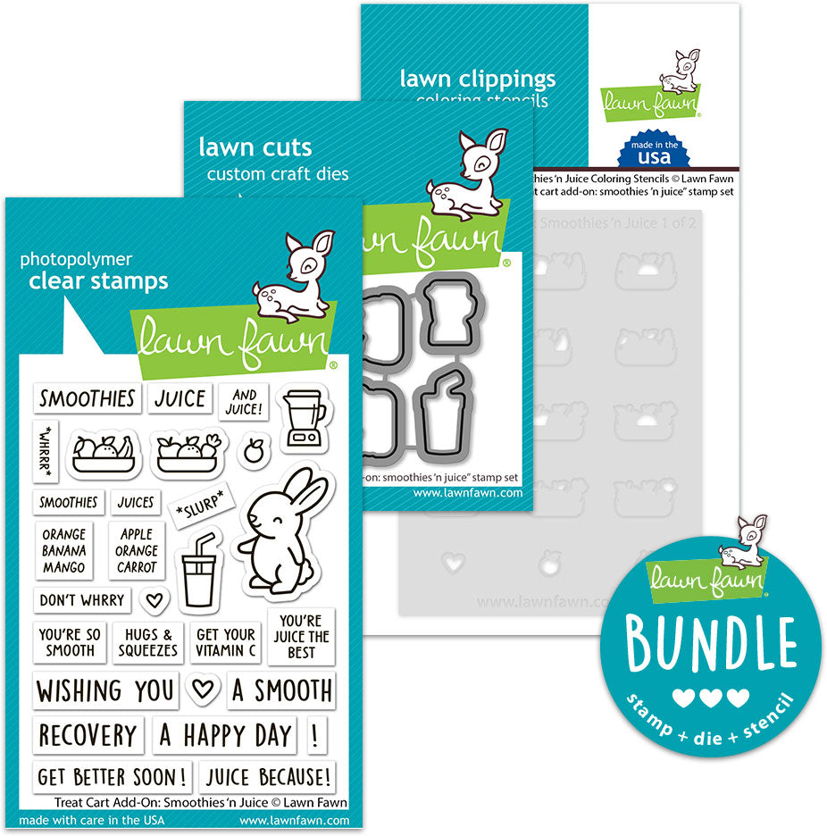 treat cart add-on: smoothies 'n juice (stamp+die+coloring stencil bundle)