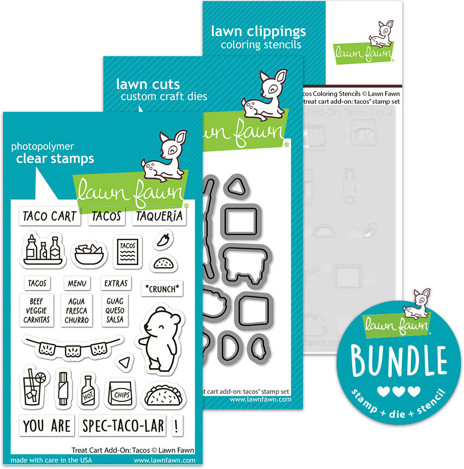 treat cart add-on: tacos bundle (stamp+die+coloring stencil bundle)