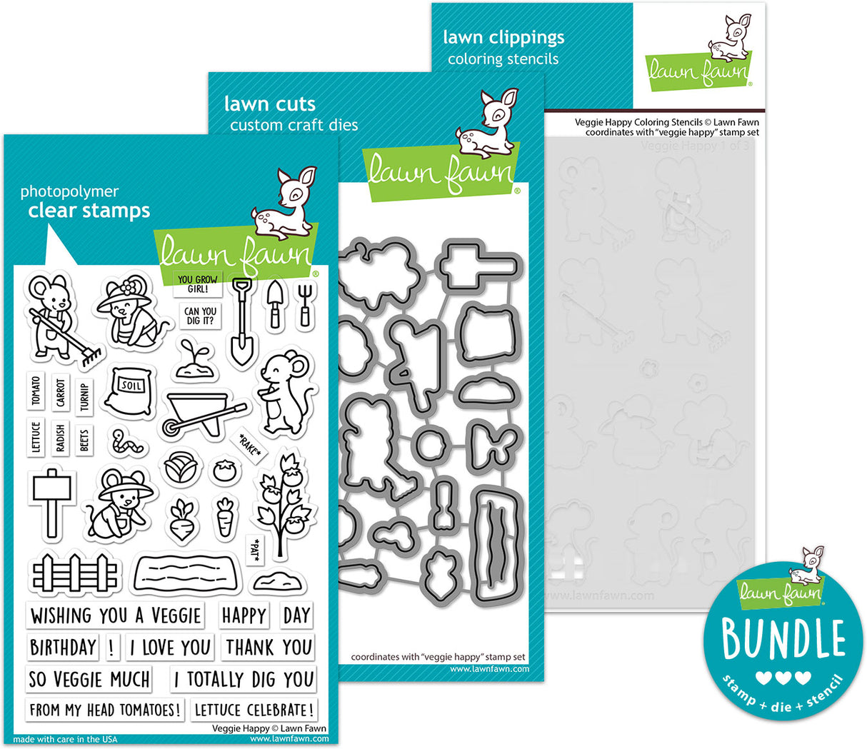 veggie happy (stamp+die+coloring stencil bundle)