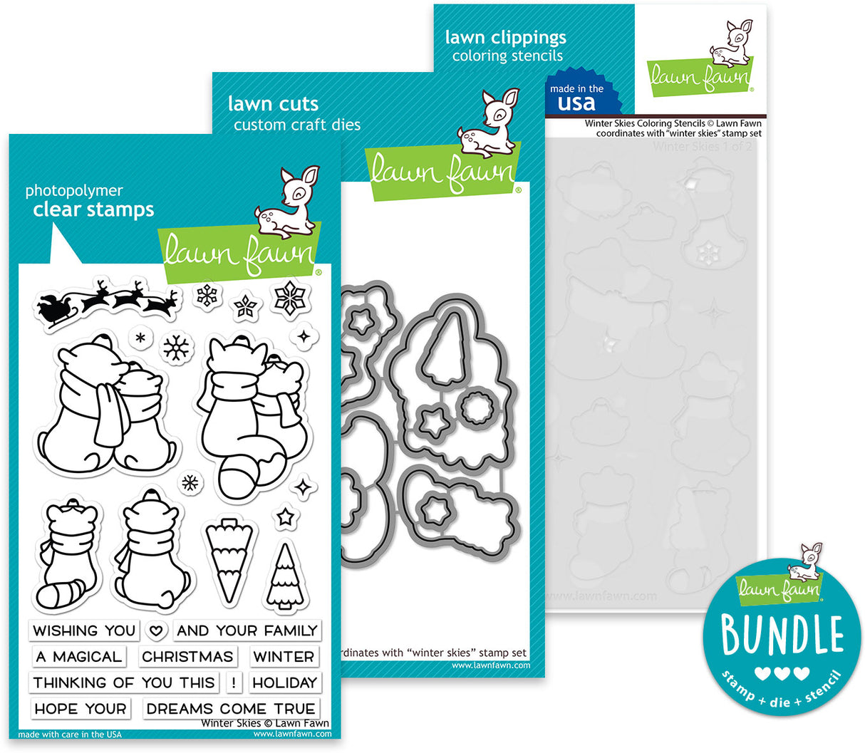 winter skies (stamp+die+coloring stencil bundle)