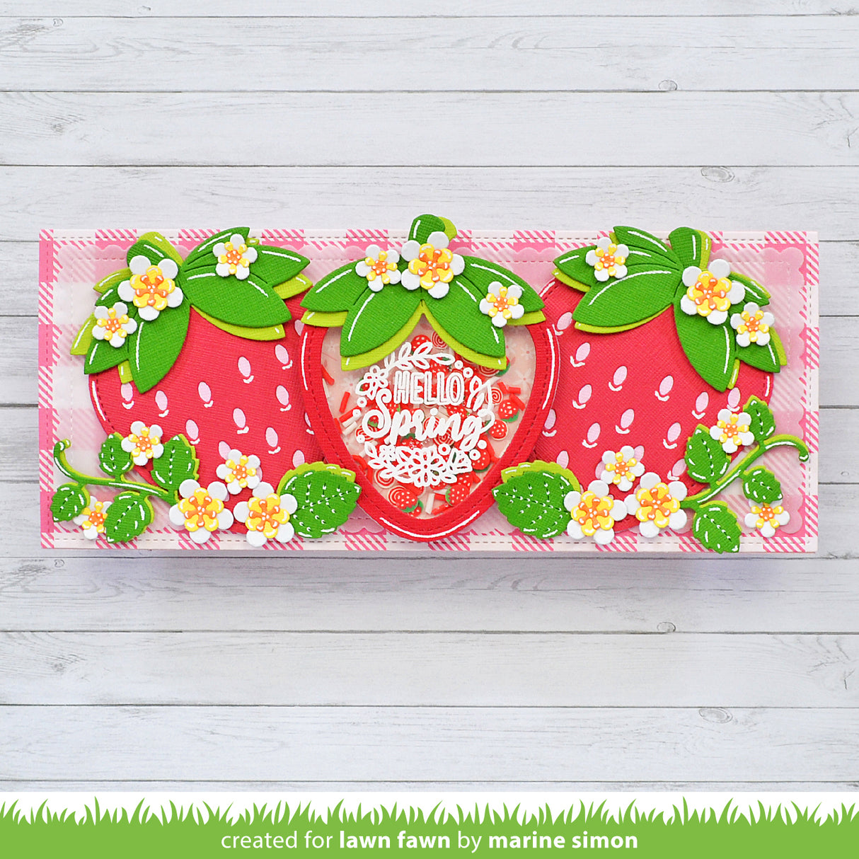 outside in stitched strawberry