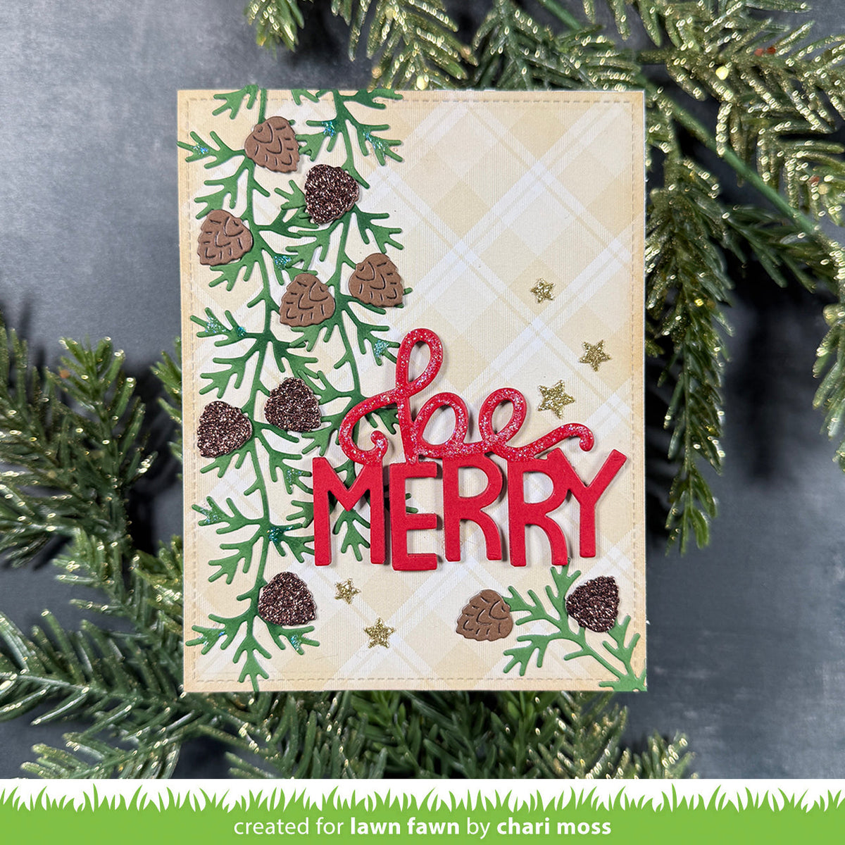 pinecone and leaves border