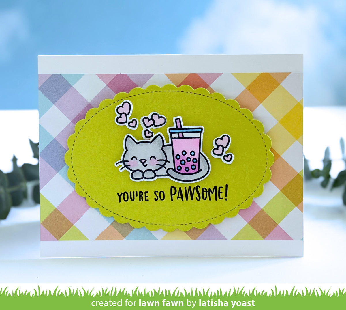 boba cat kids cardmaking kit