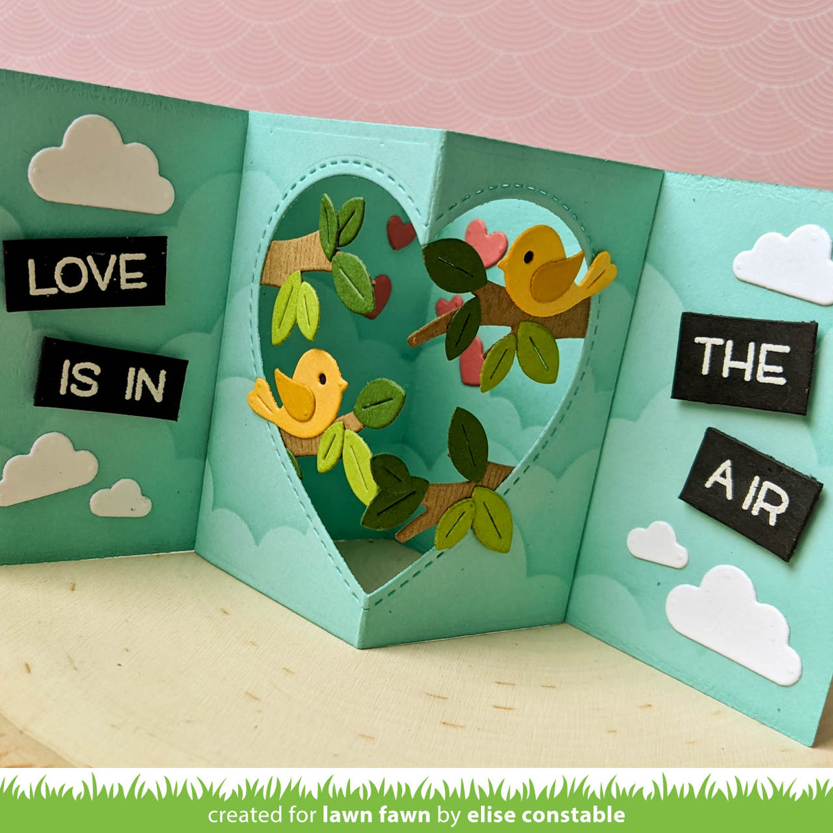 center picture window card heart add-on