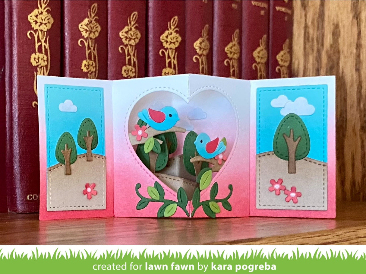 center picture window card heart add-on