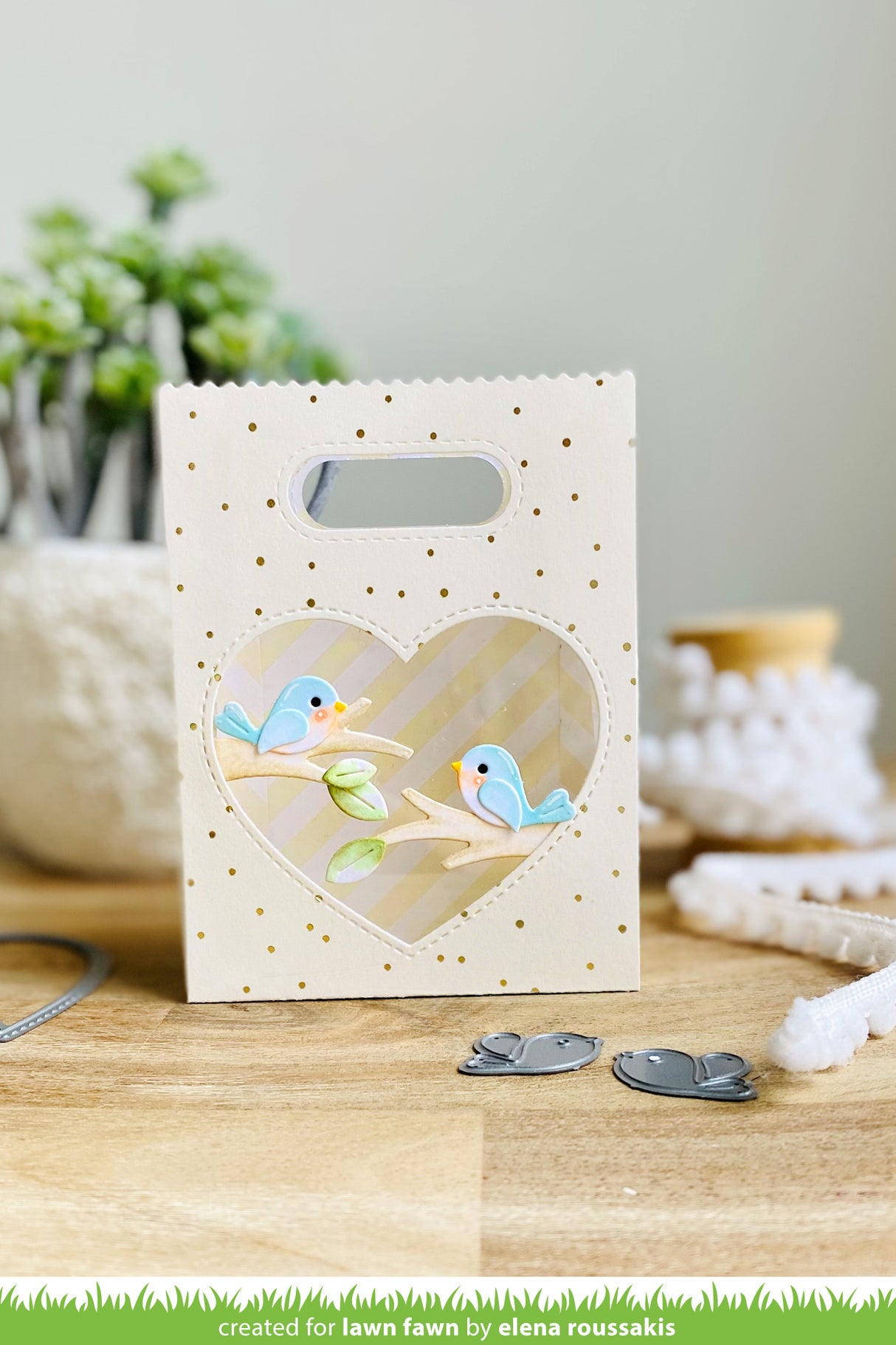 center picture window card heart add-on