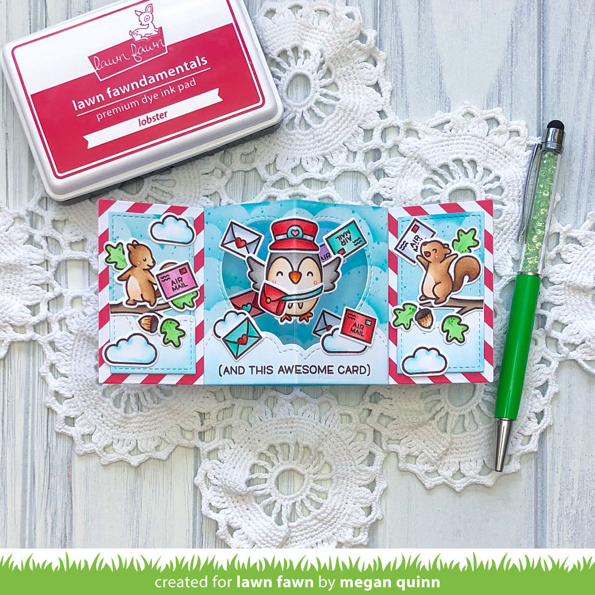 center picture window card heart add-on