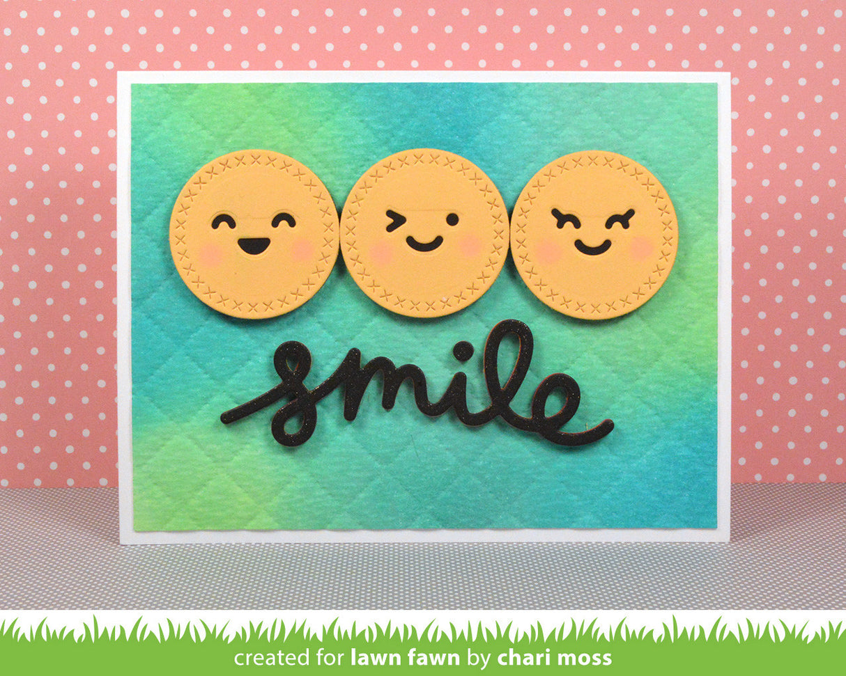 small cross-stitched circle stackables