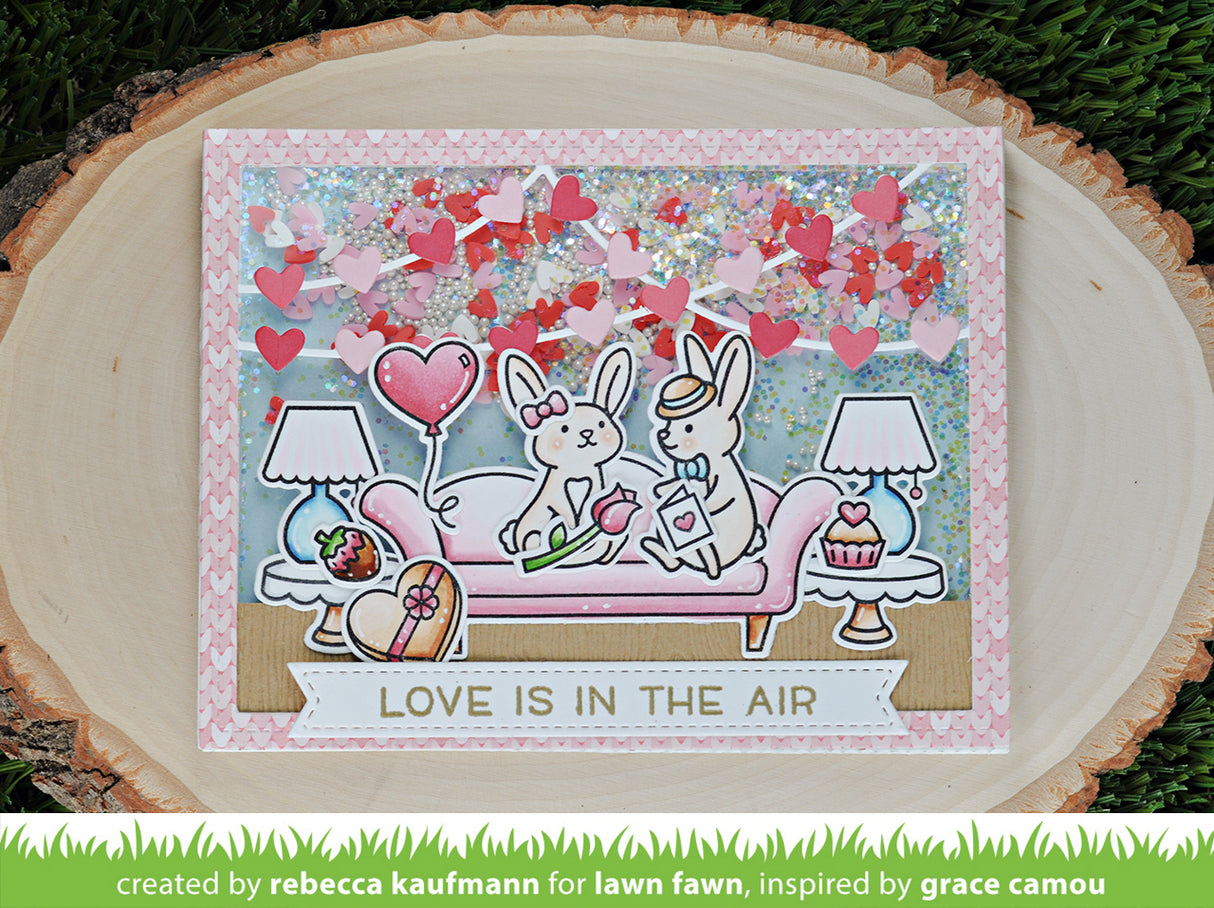 heart garland backdrop: landscape