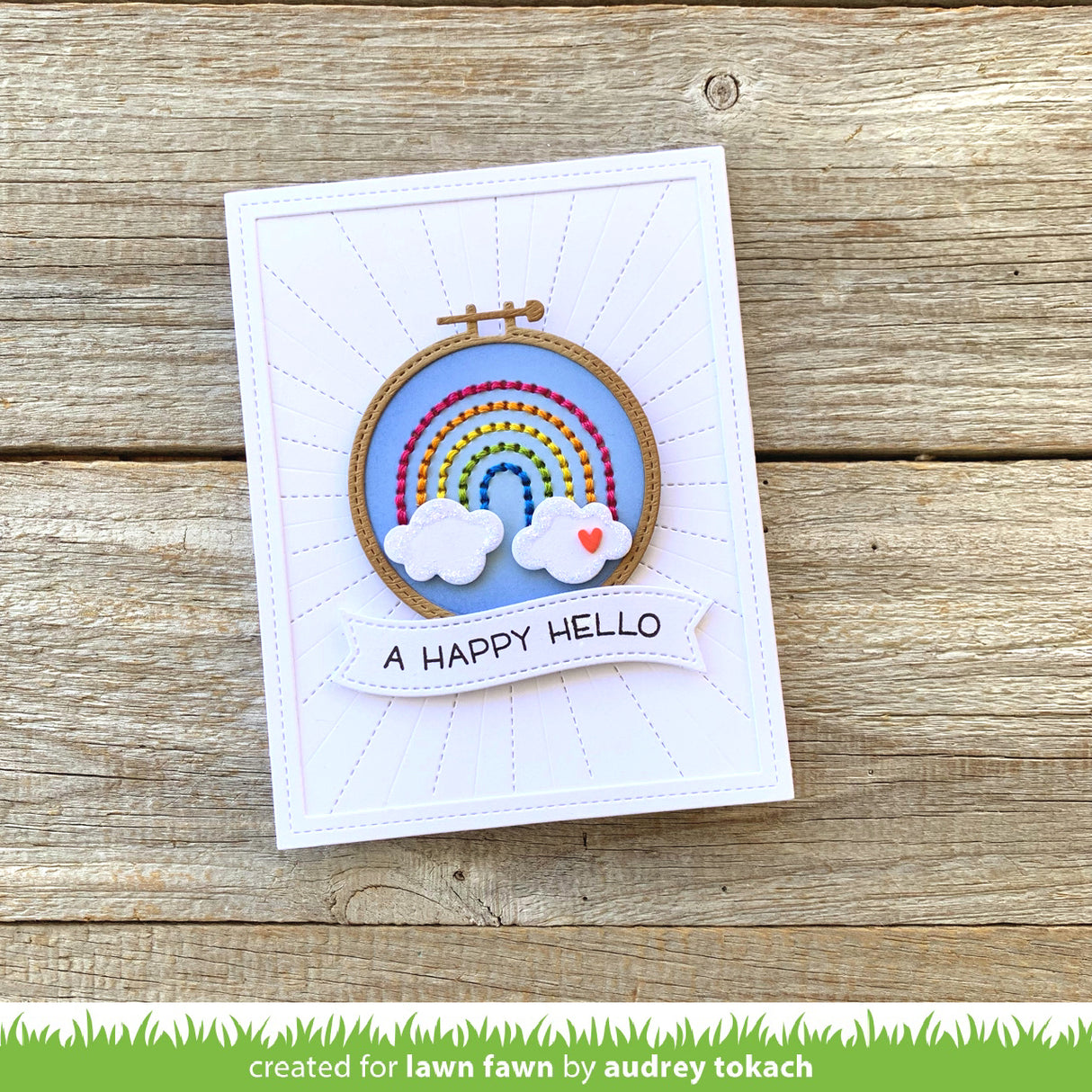 embroidery hoop rainbow add-on