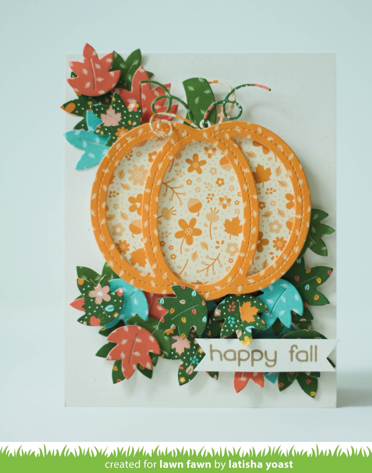 stitched pumpkin frame