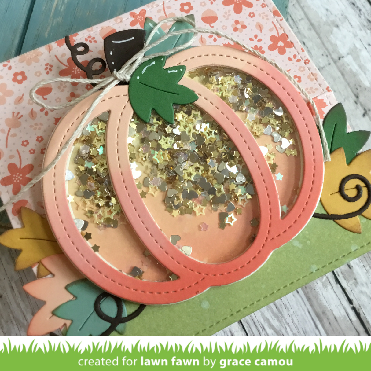 stitched pumpkin frame