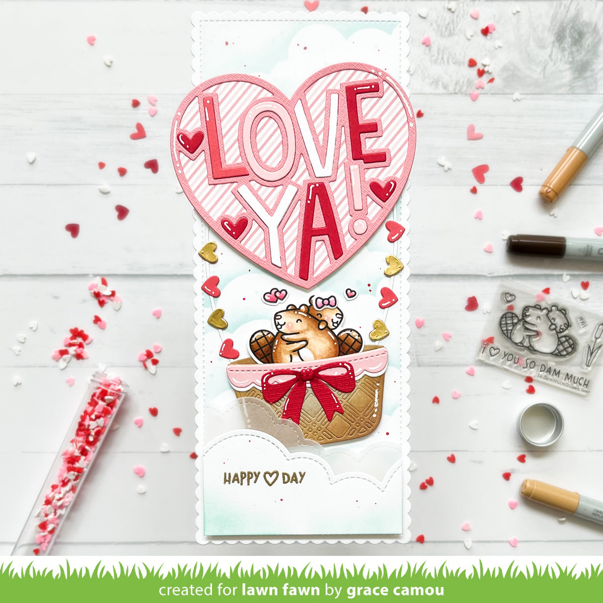 giant outlined love ya