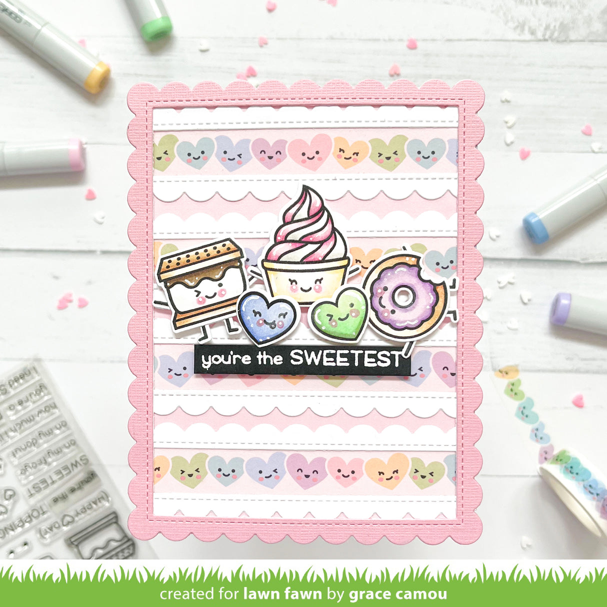 happy hearts washi tape