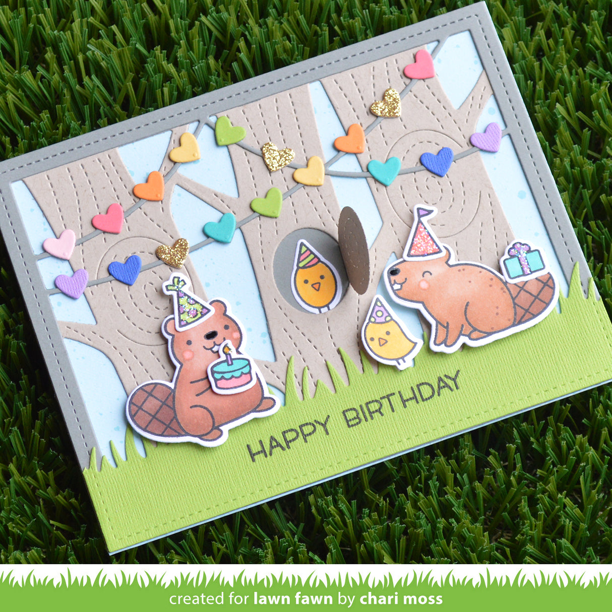 heart garland backdrop: landscape