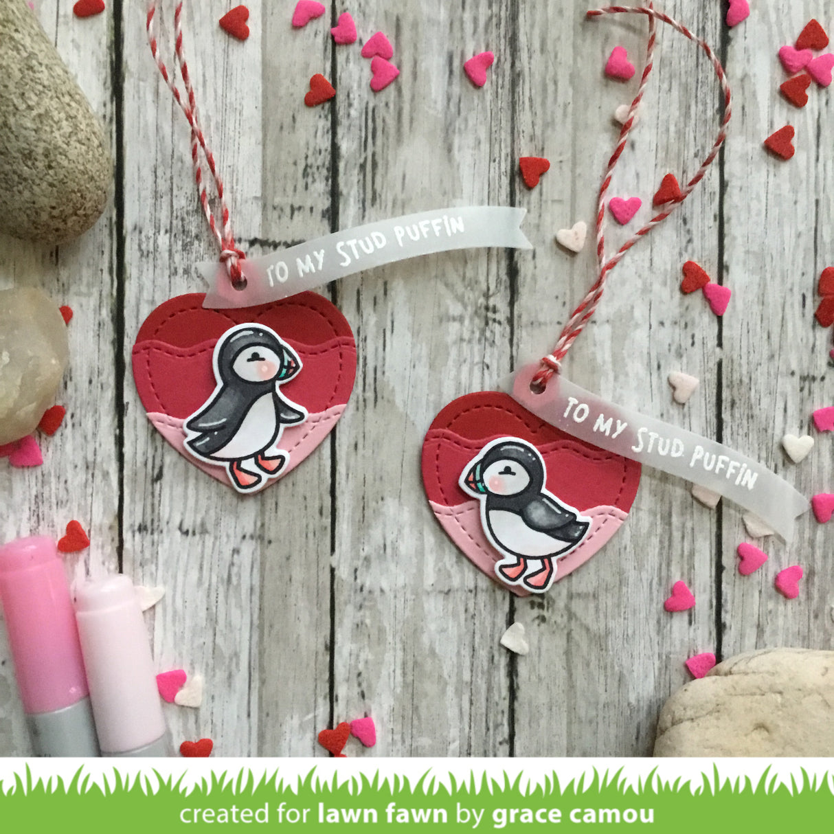 heart shaker gift tag