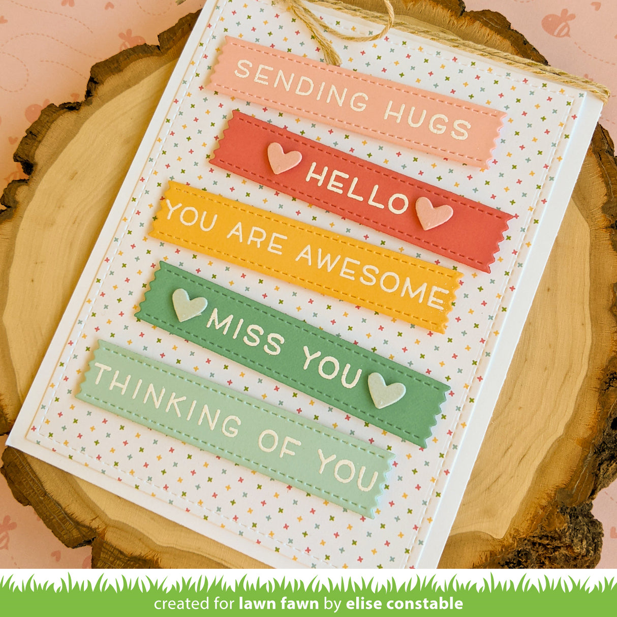 hearts and stars skinny tag